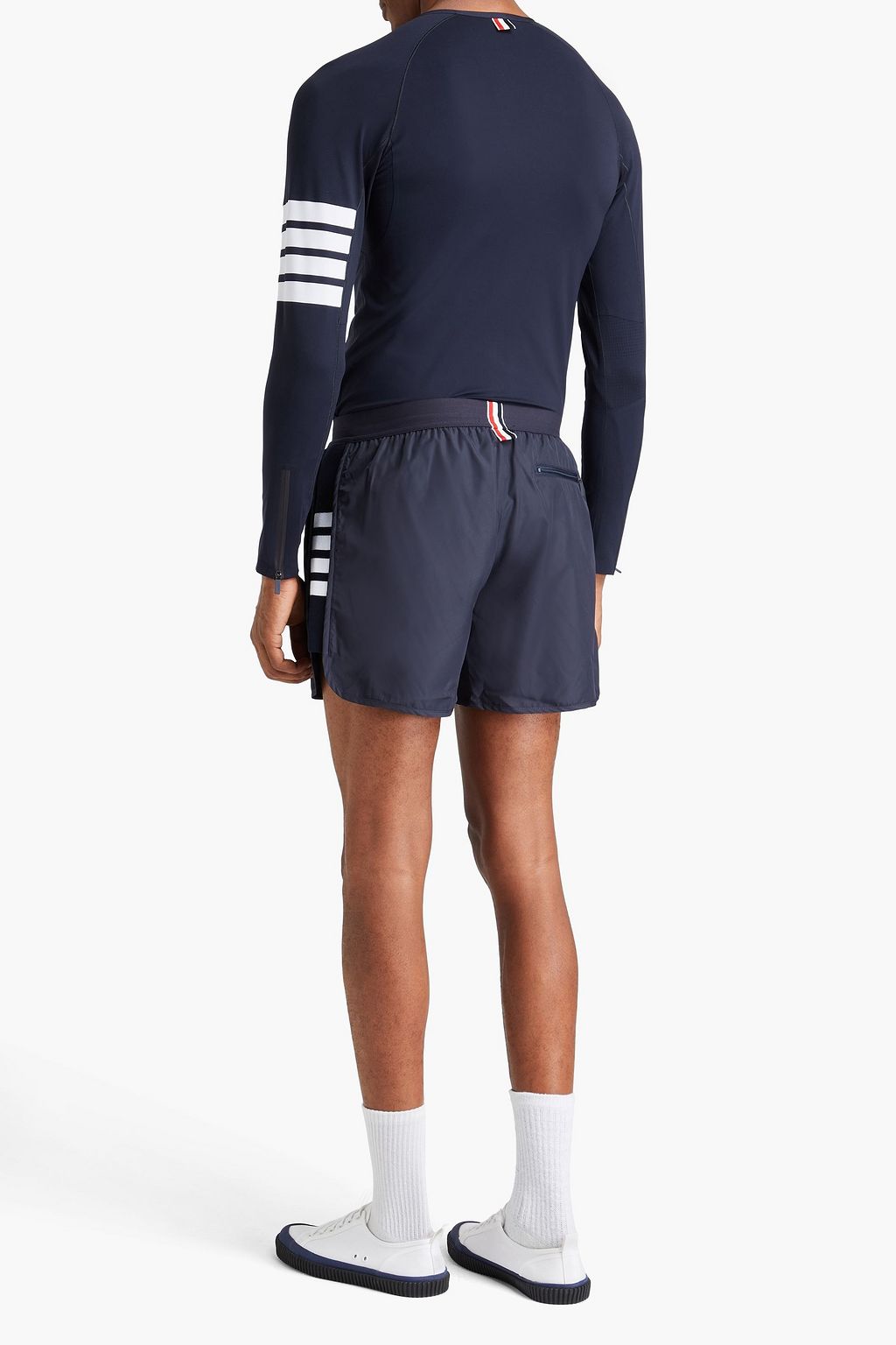 THOM BROWNE Striped stretch T-shirt