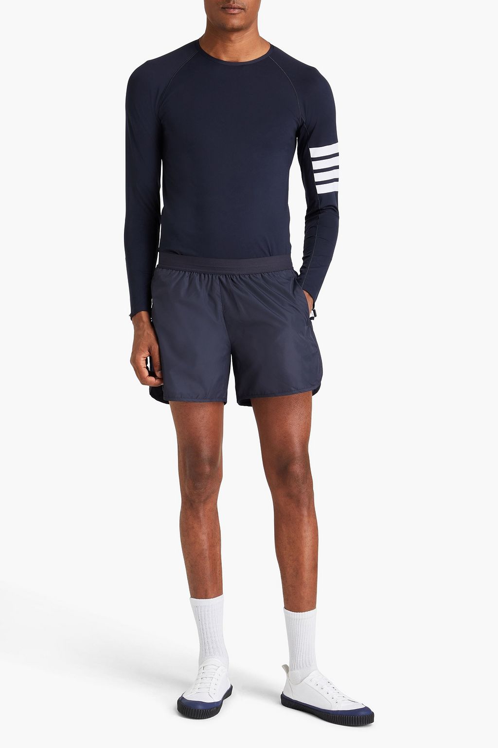 THOM BROWNE Striped stretch T-shirt