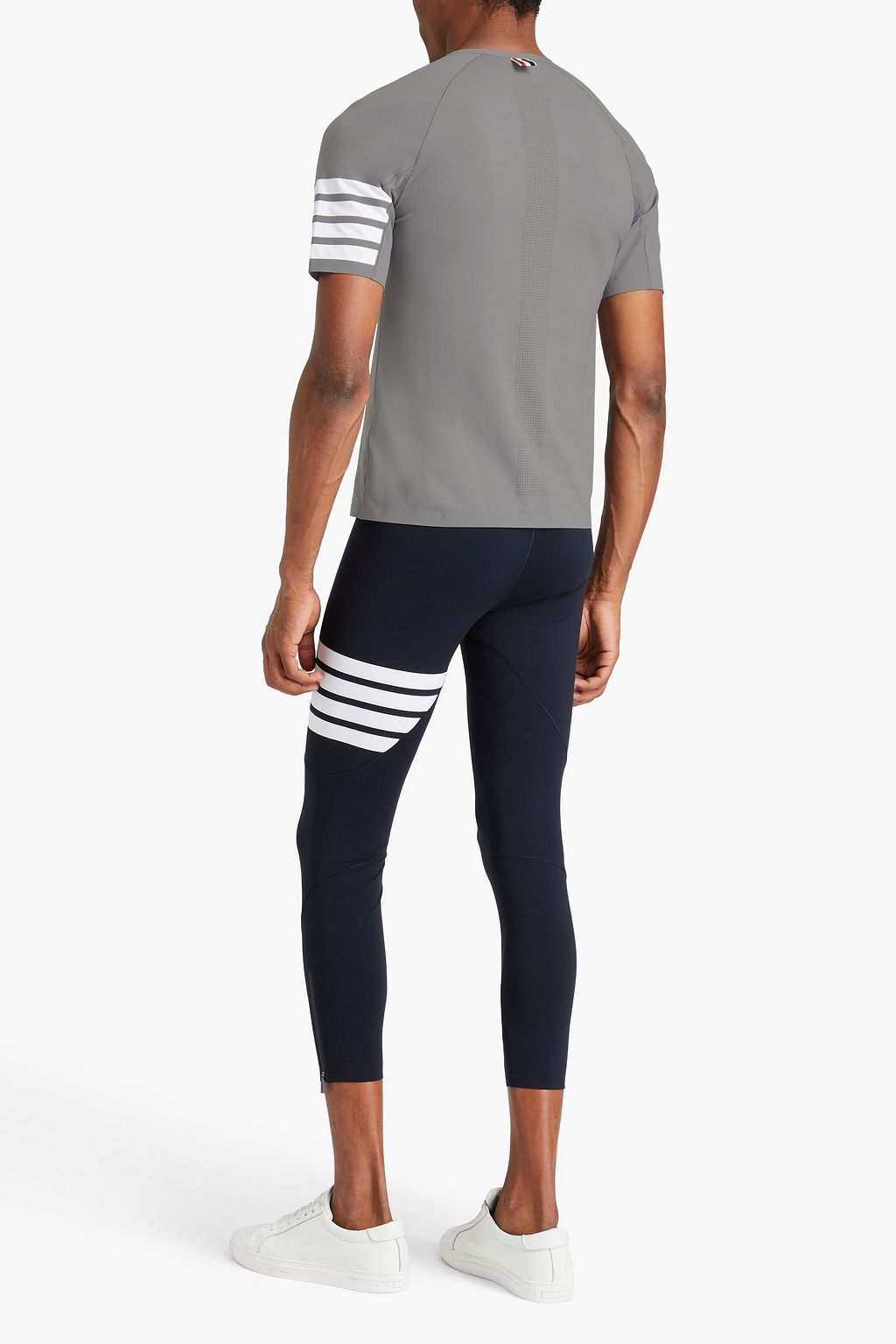 THOM BROWNE Striped stretch T-shirt
