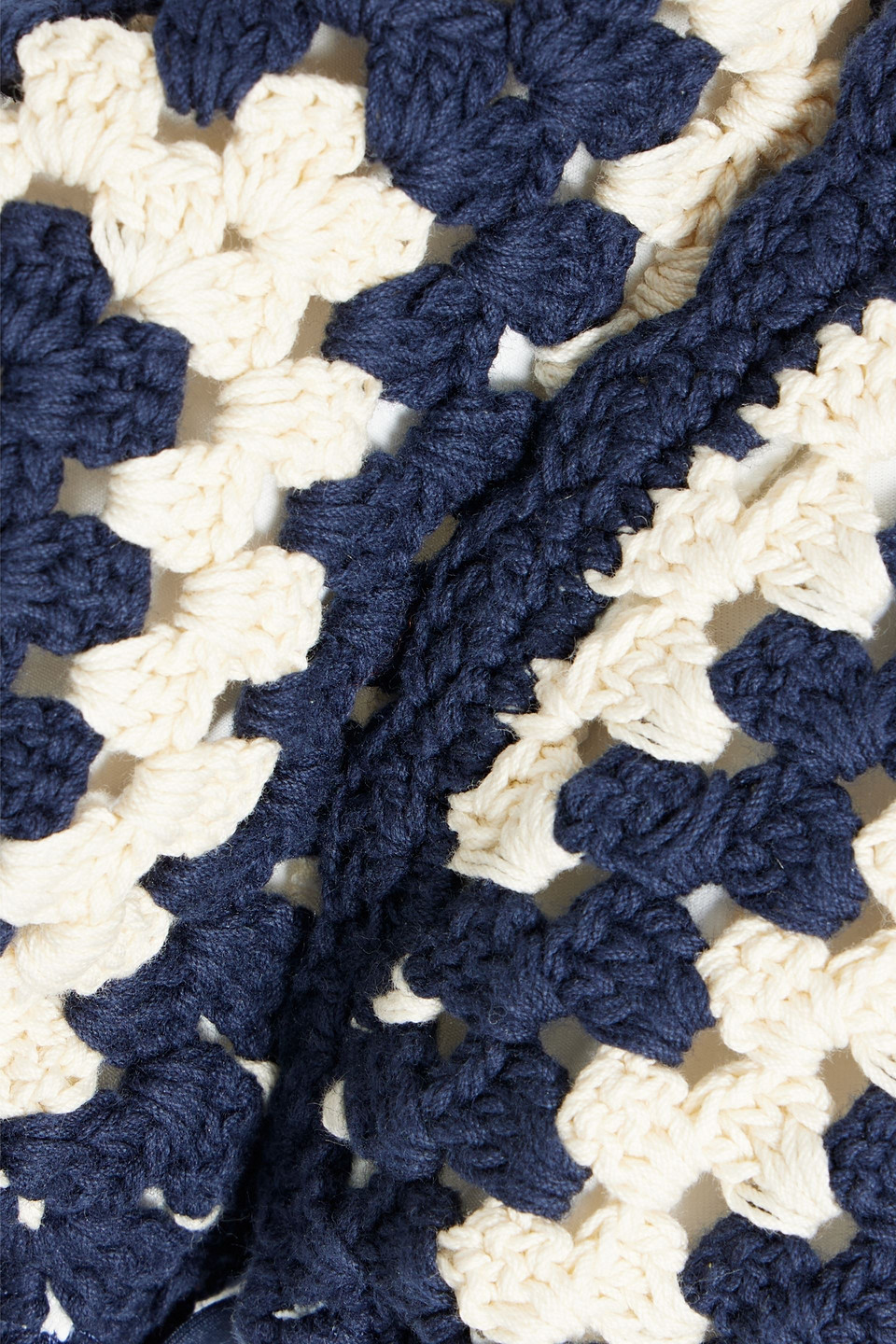 Zimmermann Chintz Crocheted Cotton And Stretch Bikini In Navy