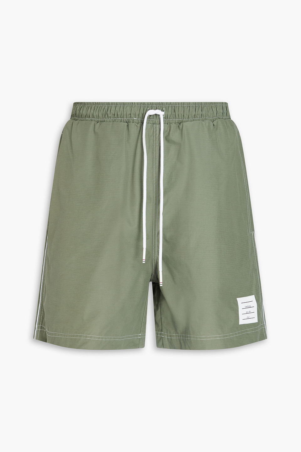 Cotton-blend ripstop drawstring shorts