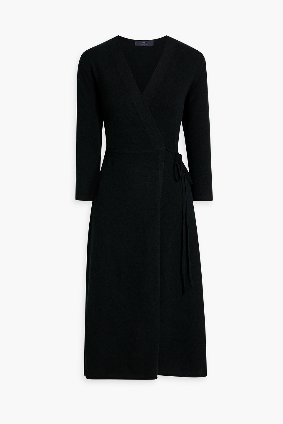 Arch4 Florentina Cashmere Midi Wrap Dress In Black