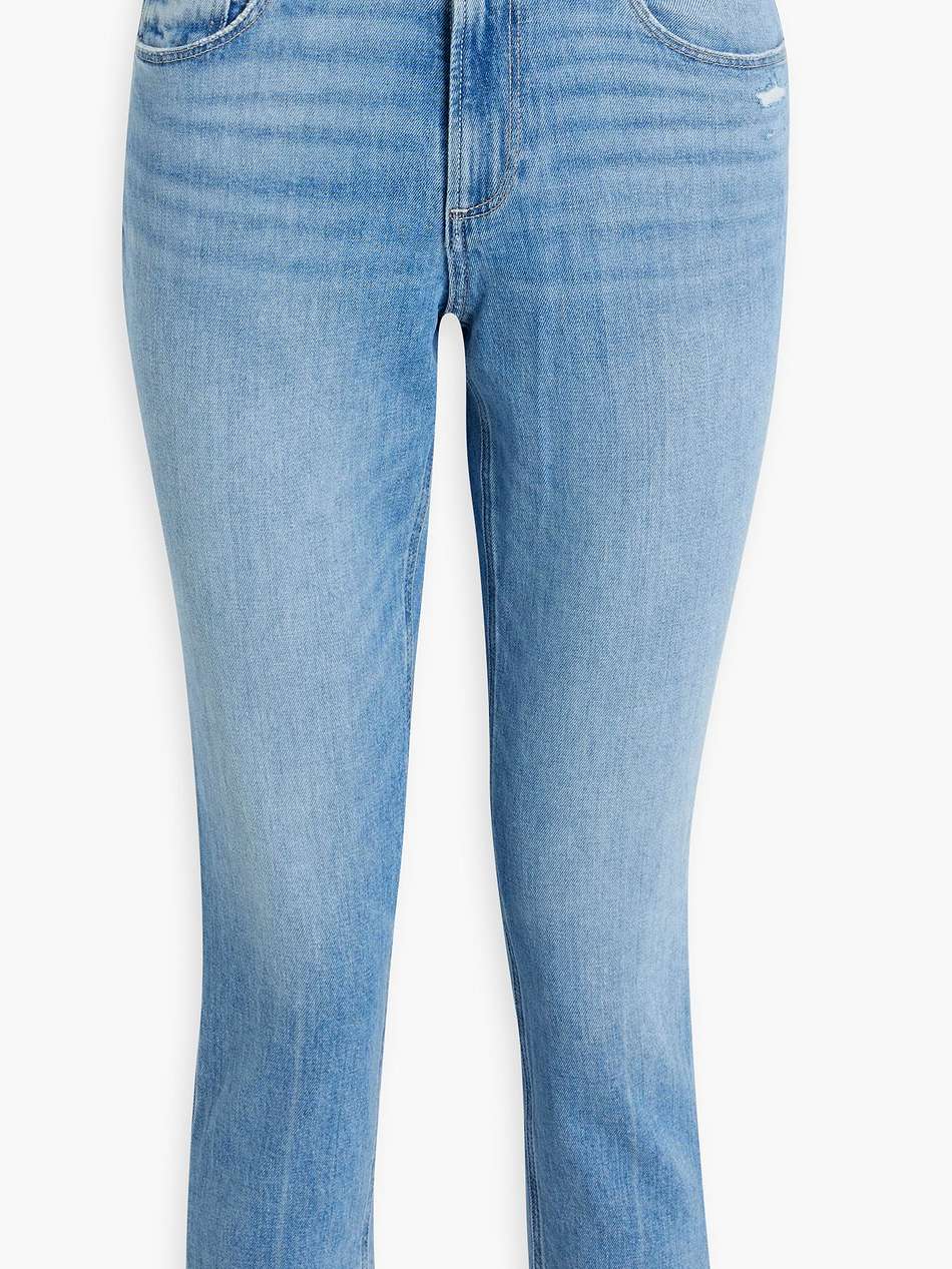 brigitte cropped distressed high-rise slim-leg jeans
