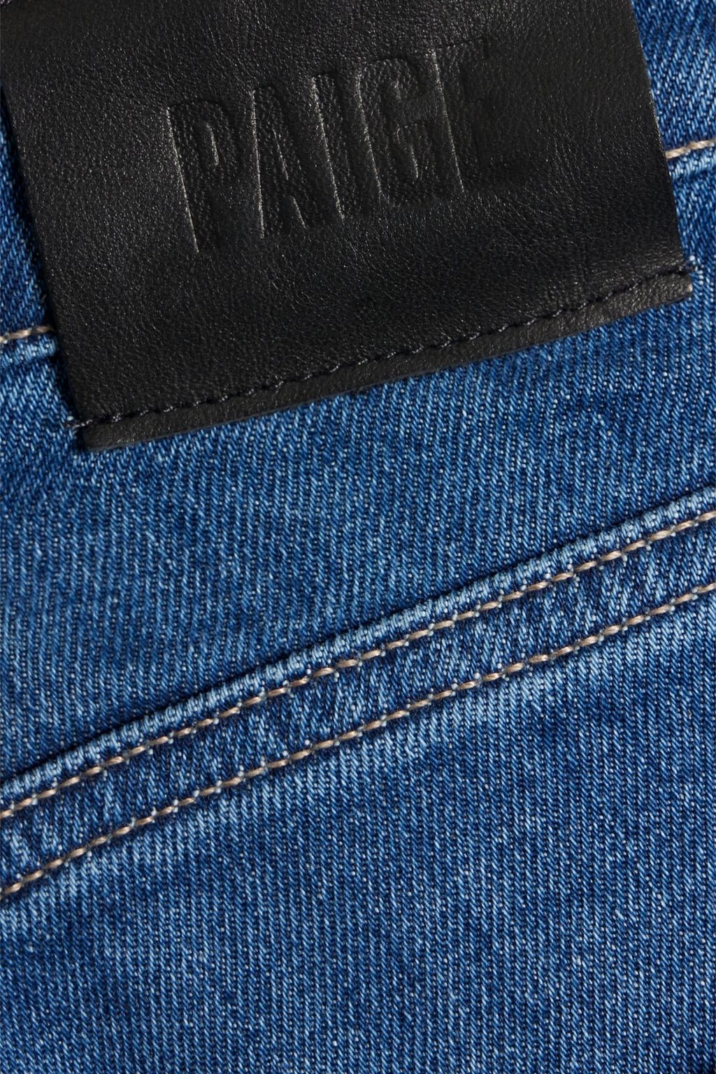 PAIGE Frankie cropped distressed high-rise wide-leg jeans