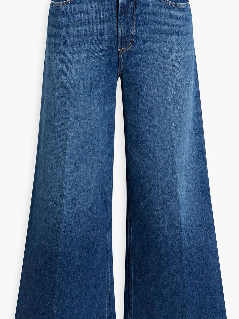 frankie cropped distressed high-rise wide-leg jeans