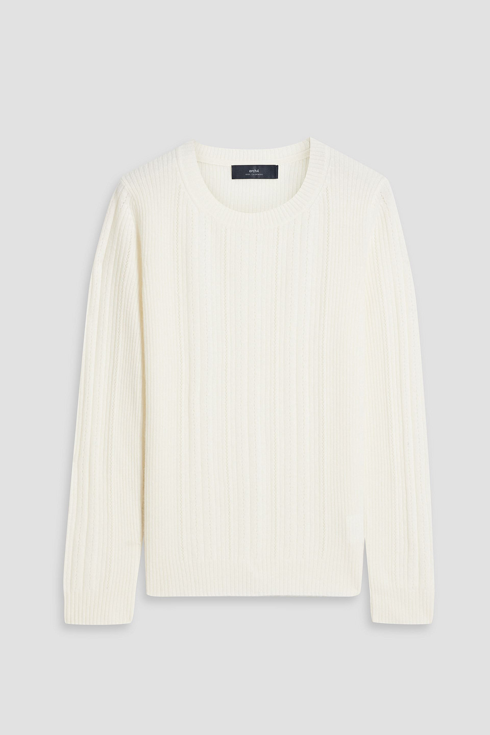 Arch4 Coombe Ribbed Pointelle-knit Cashmere Jumper In Ivory