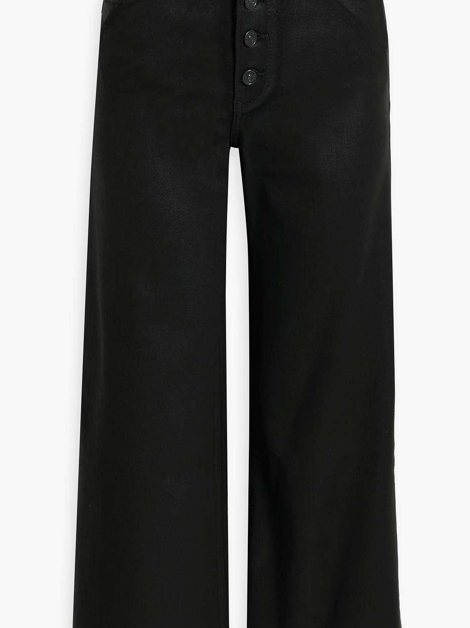 anessa cropped coated high-rise wide-leg jeans