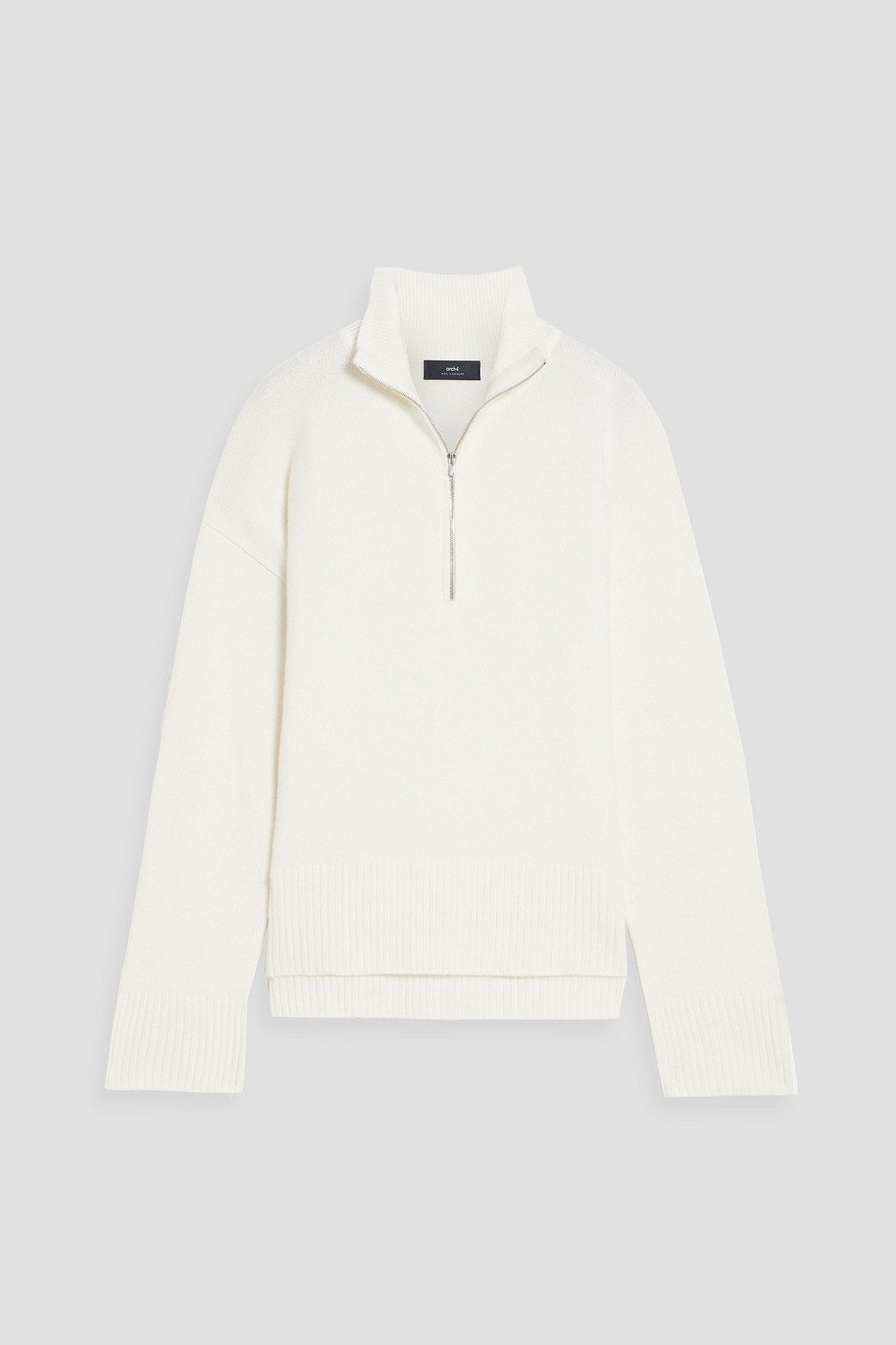 Arch4 Wandsworth Cashmere Half-zip Jumper In Ivory