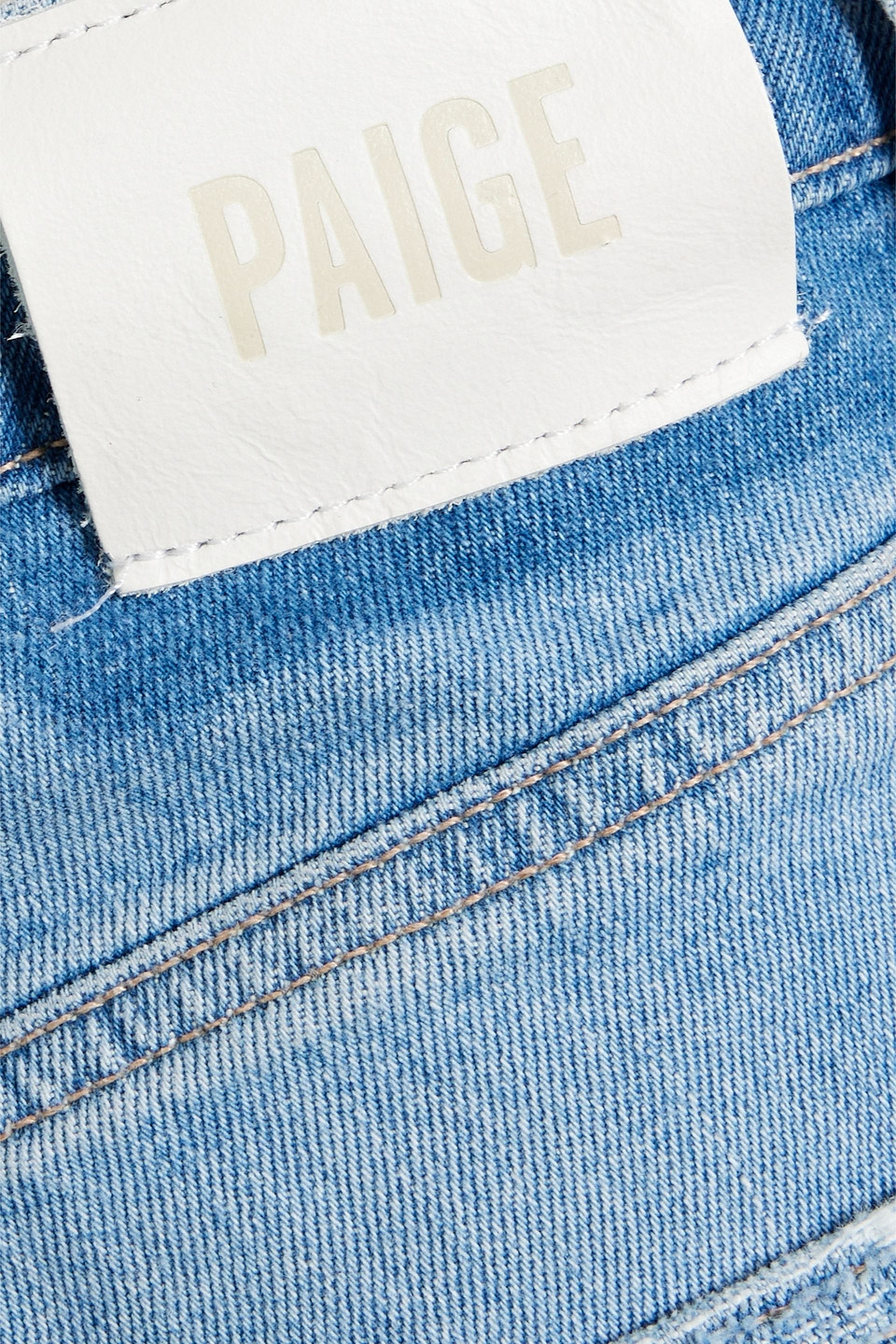 Paige Stella Womens Distressed Released Hem Straight Leg Jeans In Light Denim