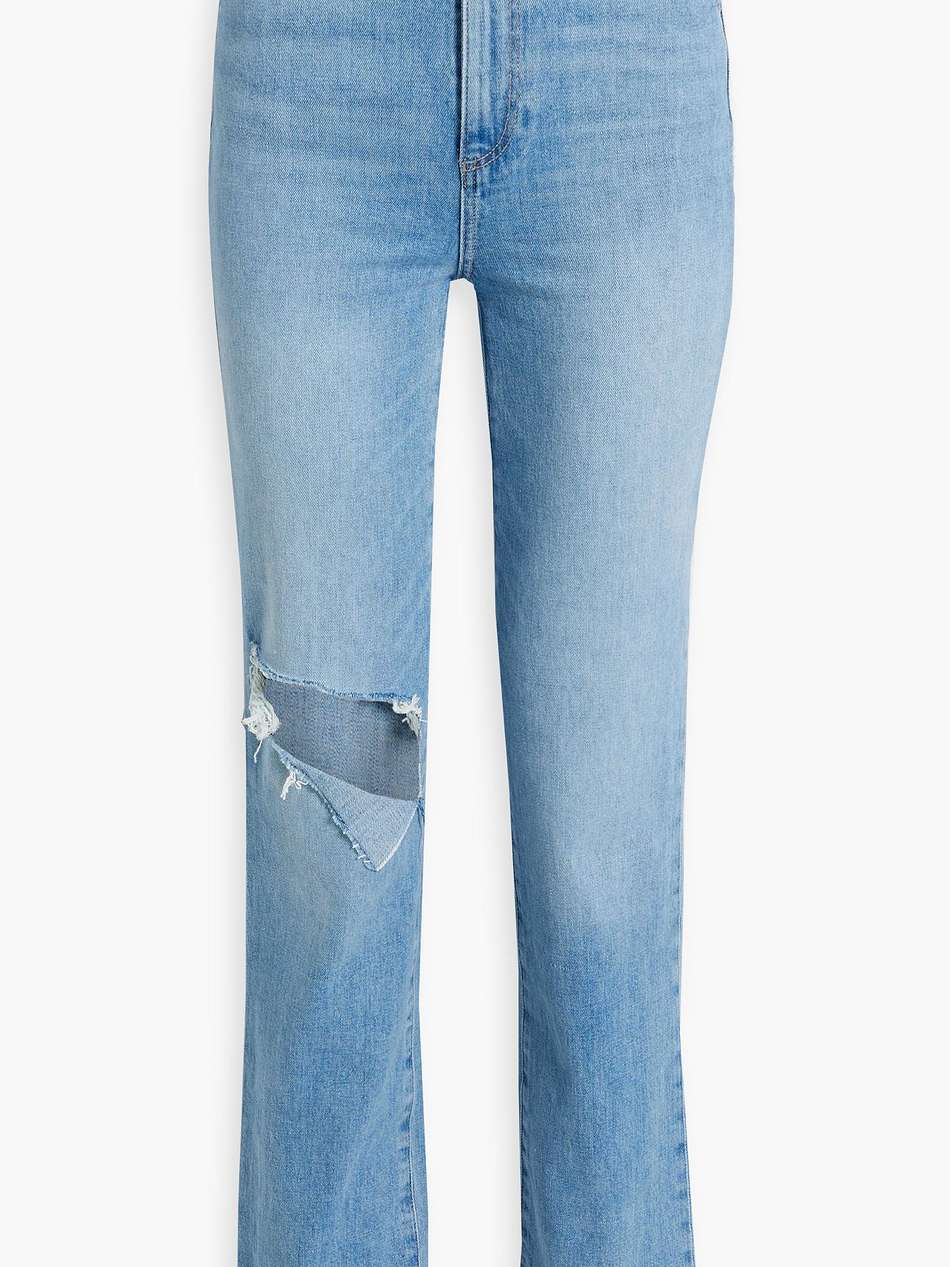 stella distressed high-rise straight-leg jeans