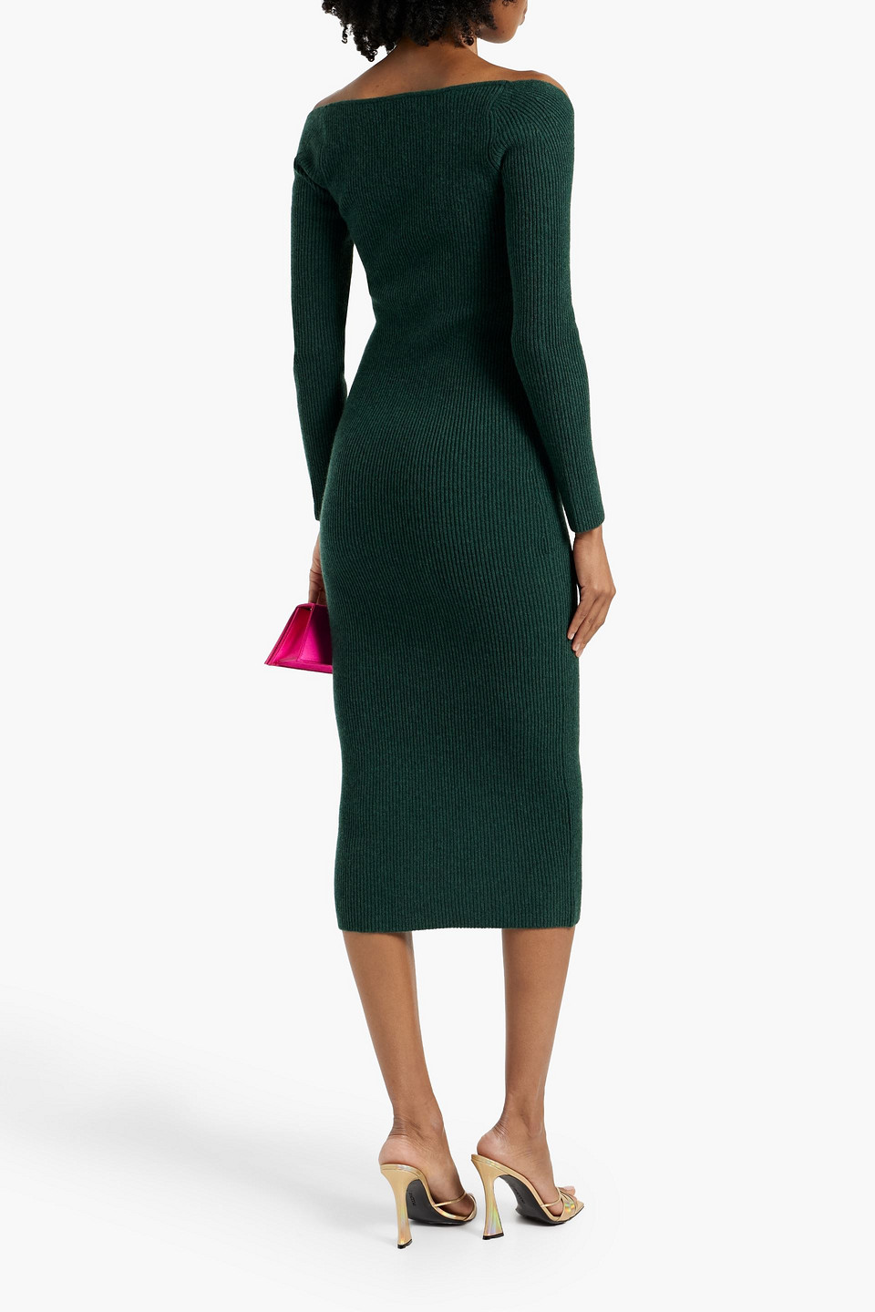 ARCH4 COCO RIBBED CASHMERE MIDI DRESS 