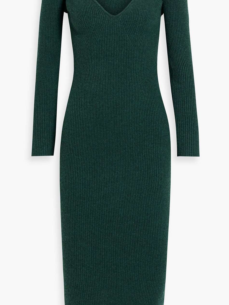 coco ribbed cashmere midi dress