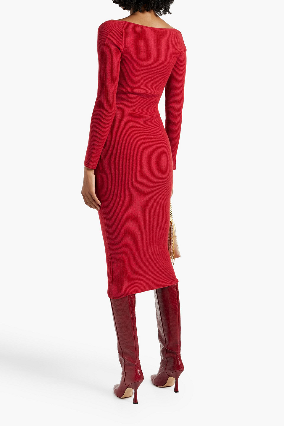 ARCH4 COCO RIBBED CASHMERE MIDI DRESS 