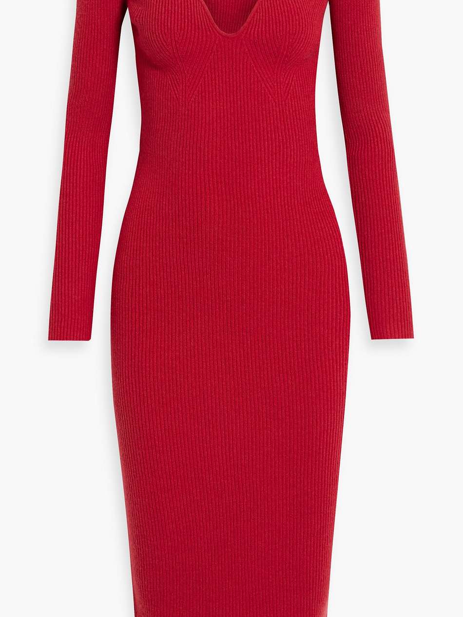 coco ribbed cashmere midi dress
