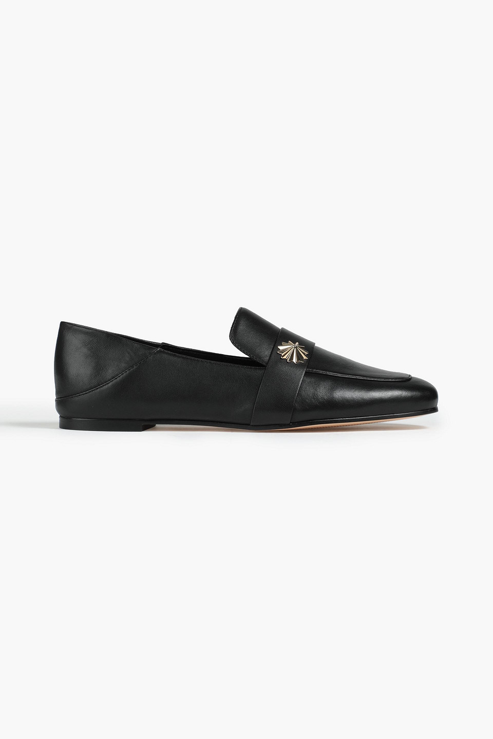Stuart Weitzman Wylie Embellished Leather Loafers In Black