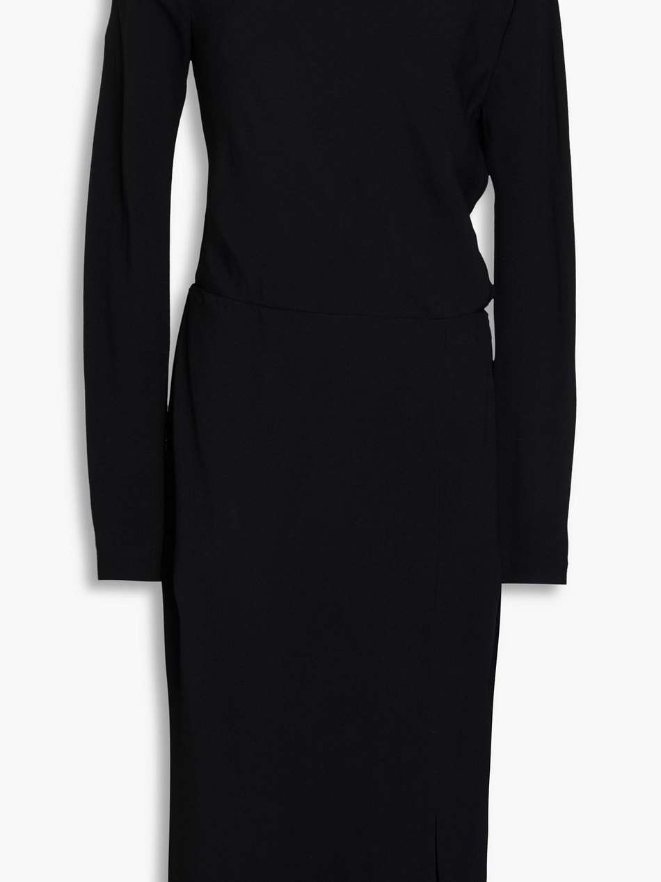 one-shoulder crepe dress