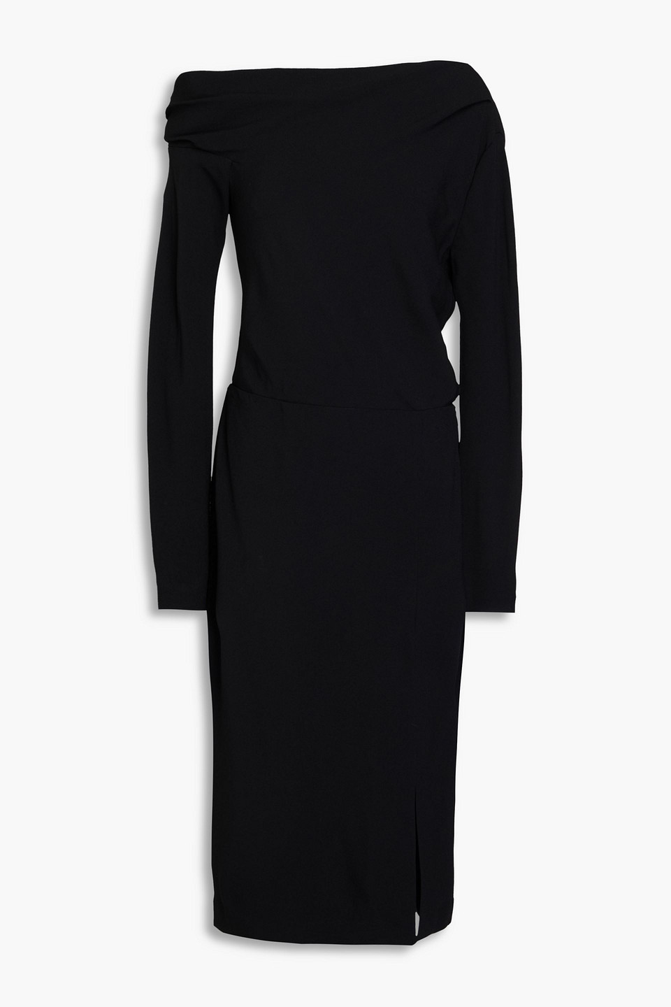 Theory One-shoulder Crepe Dress In Black