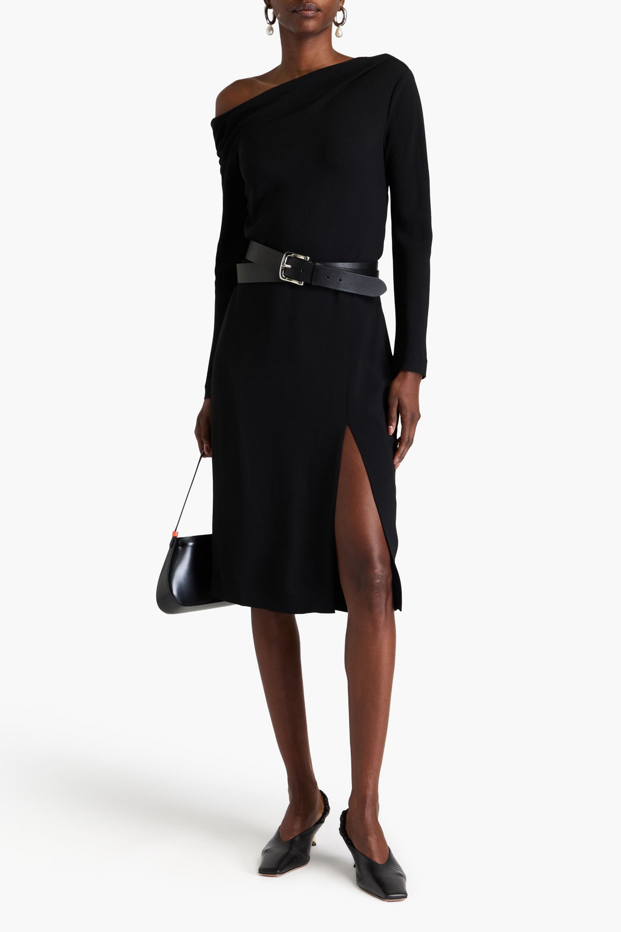 Theory One-shoulder crepe dress