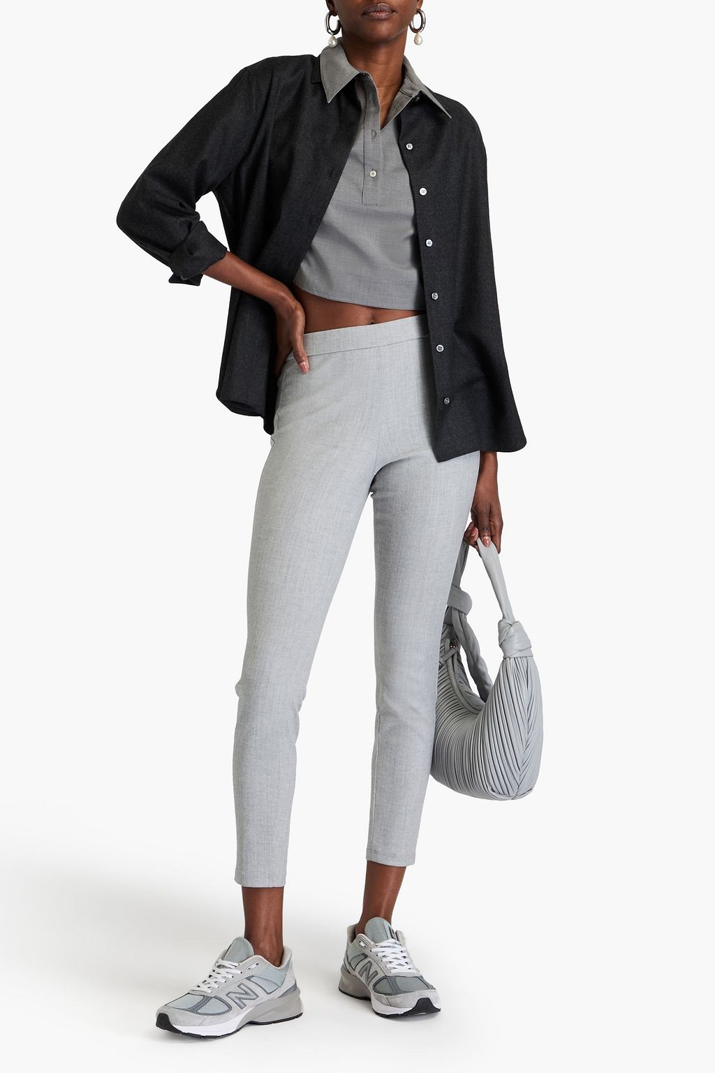 THEORY Adbelle wool-blend flannel leggings