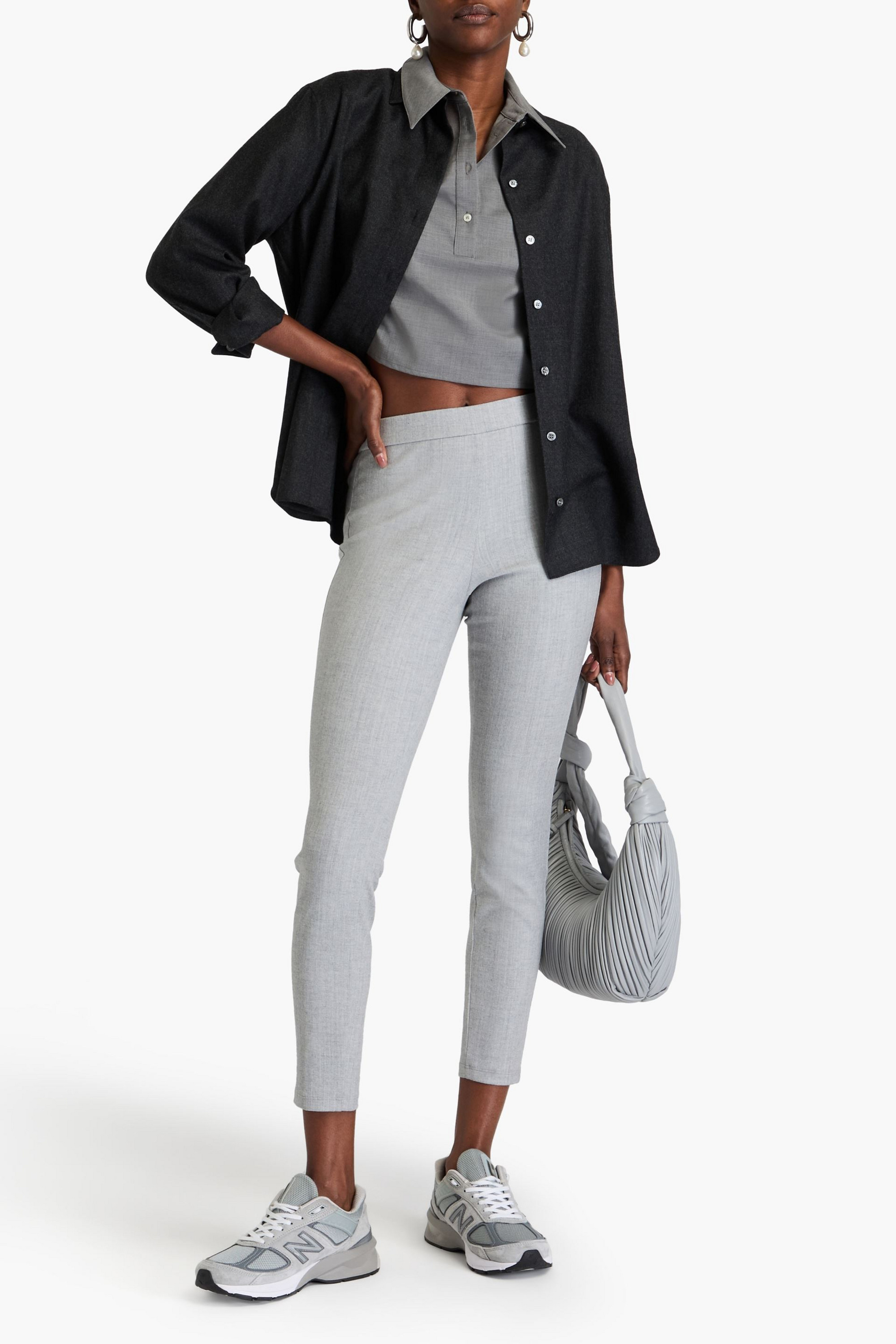 Theory Adbelle wool-blend flannel leggings