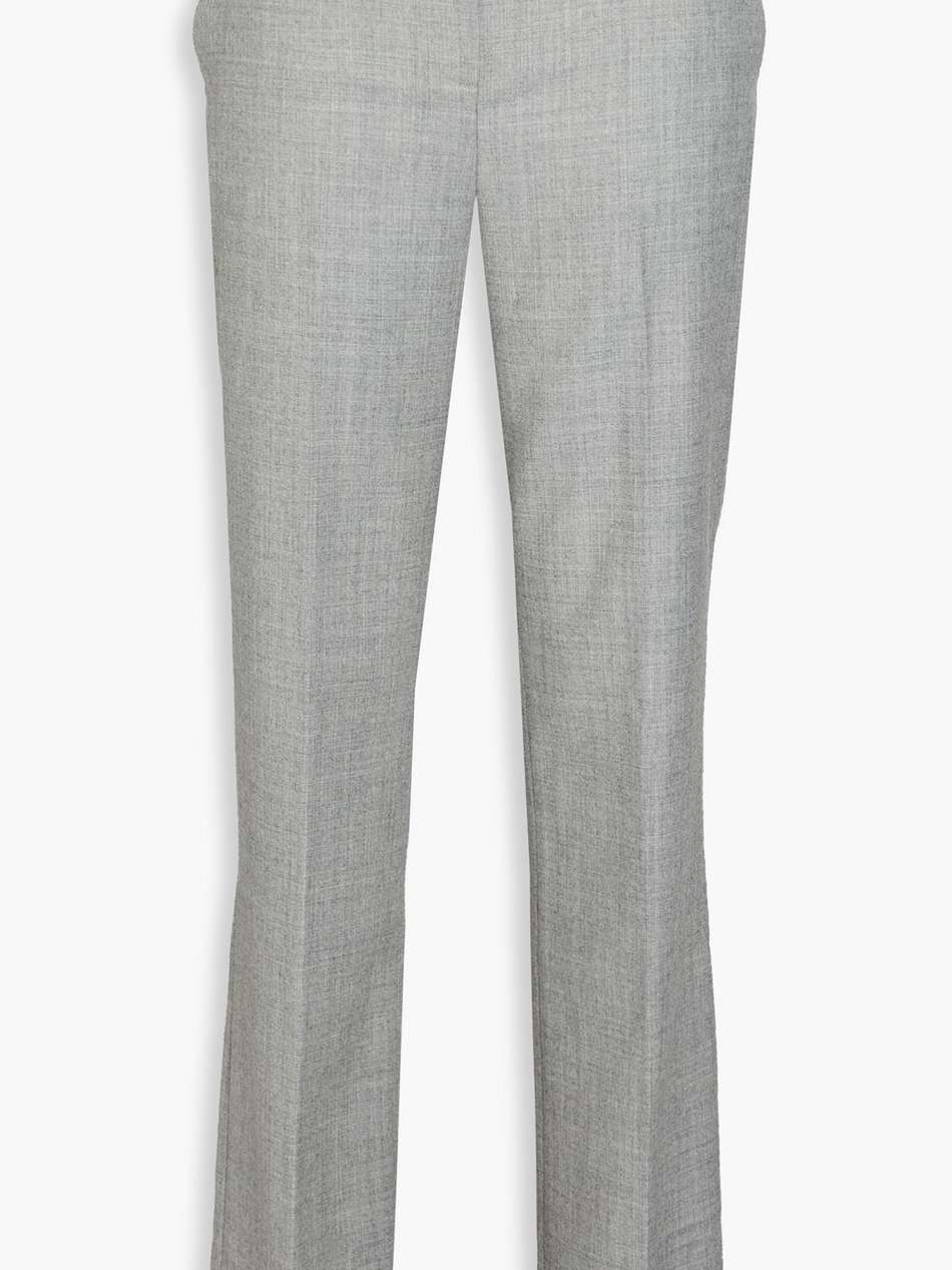 mélange wool-flannel straight-leg pants