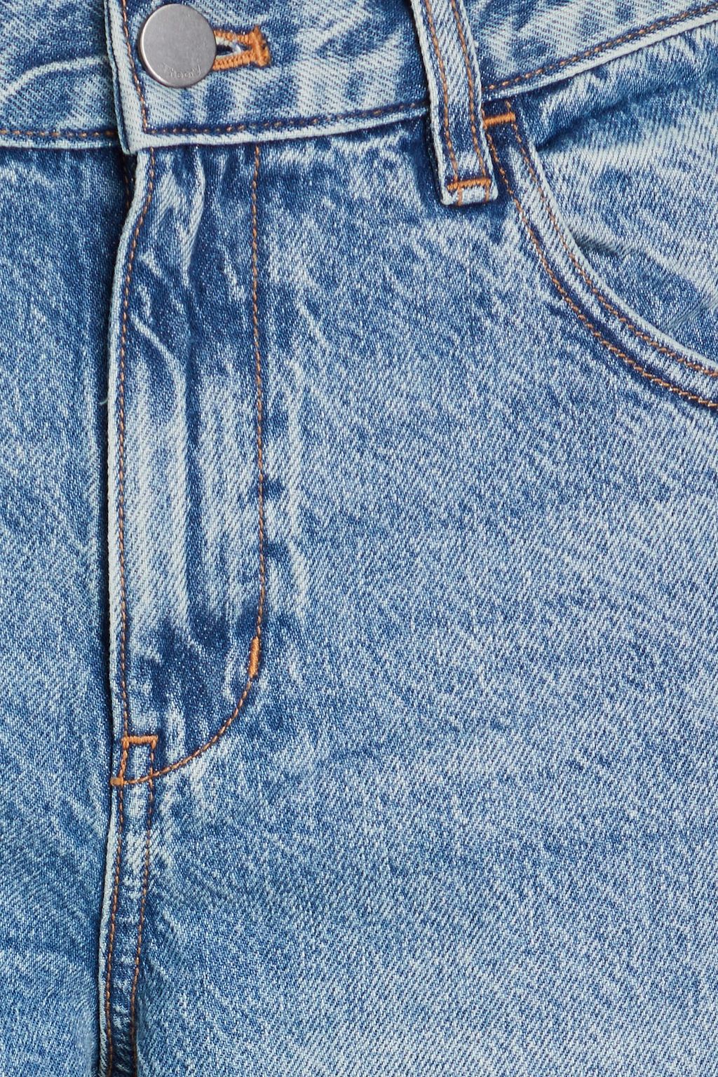 THEORY Cropped faded high-rise straight-leg jeans