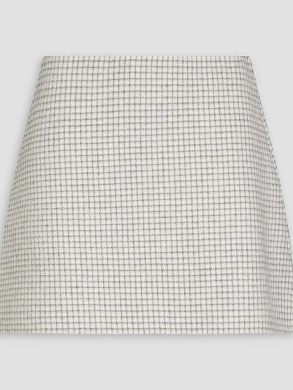 gingham wool-felt mini skirt