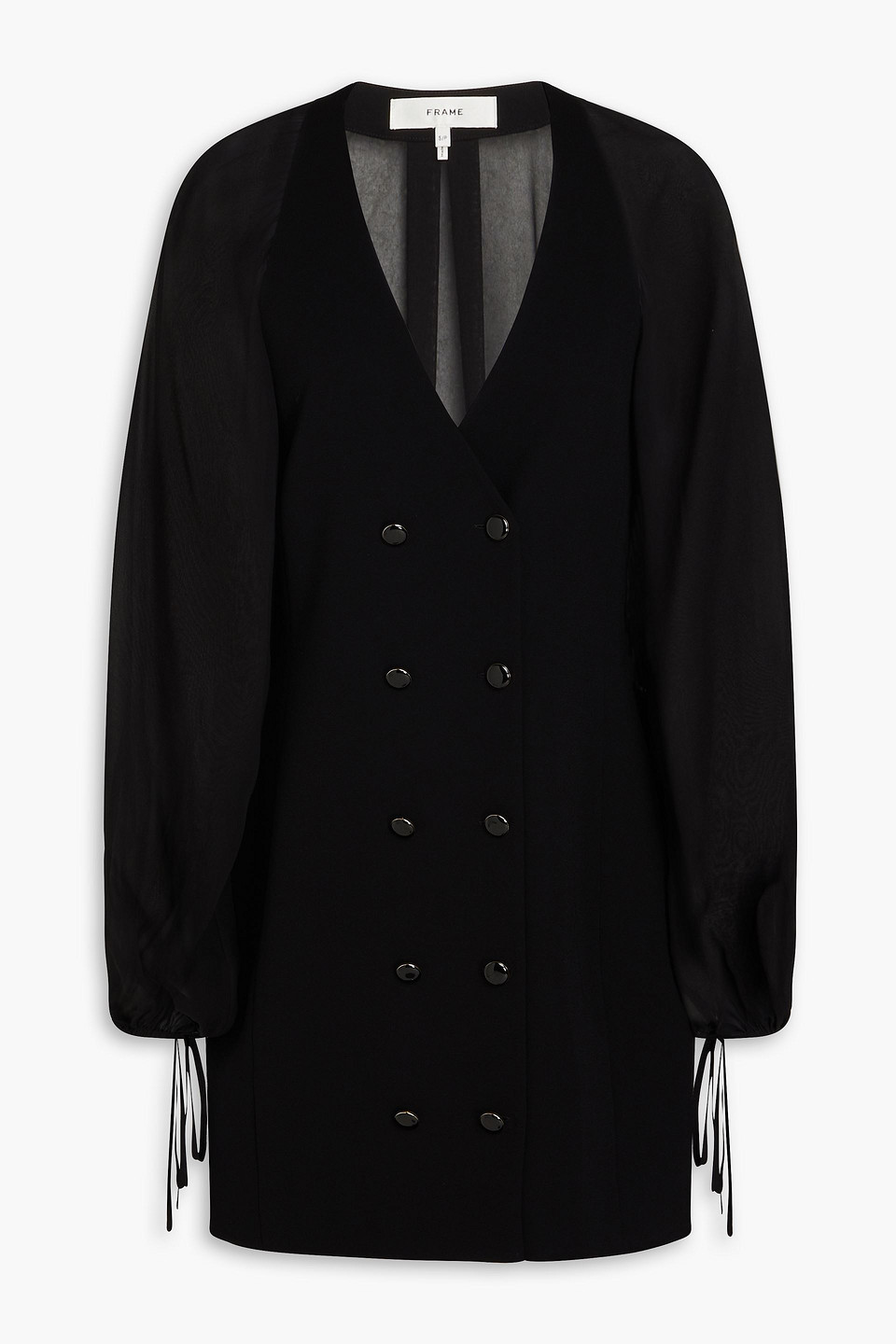 Crepe and silk-chiffon mini dress
