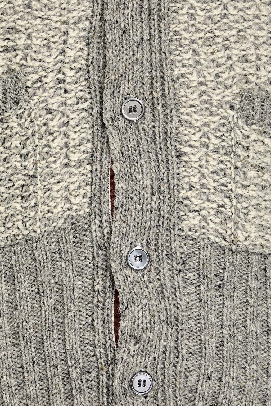THOM BROWNE Gestreifter Cardigan aus einer Woll-Mohairmischung