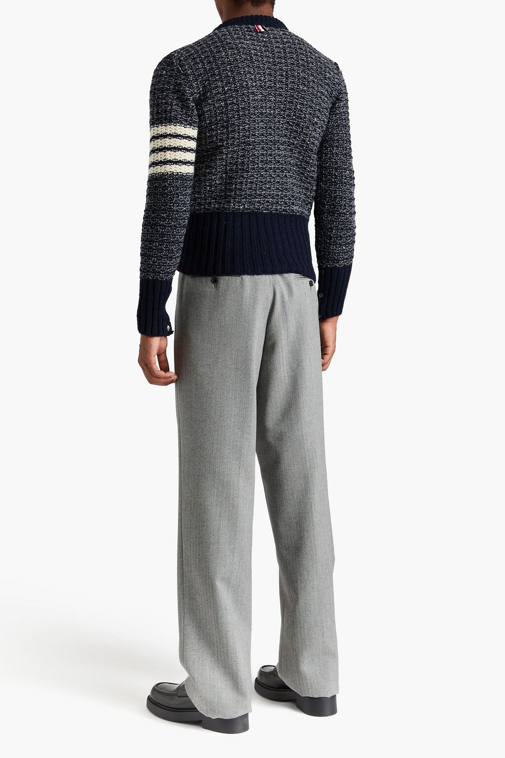 THOM BROWNE Striped wool and mohair-blend sweater