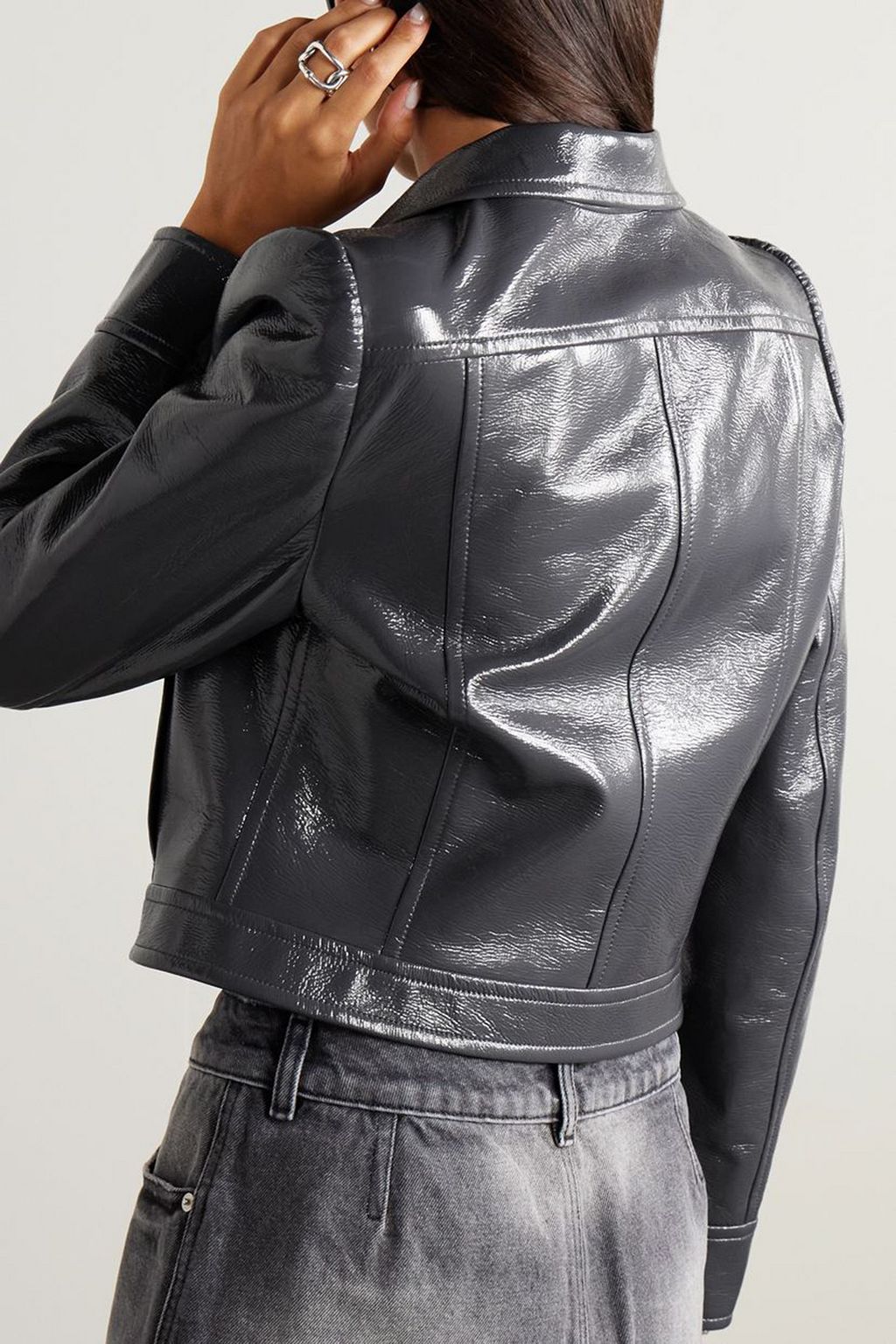 COURRÈGES جاكيت Reedition قصير من مزيج قطن مغلف