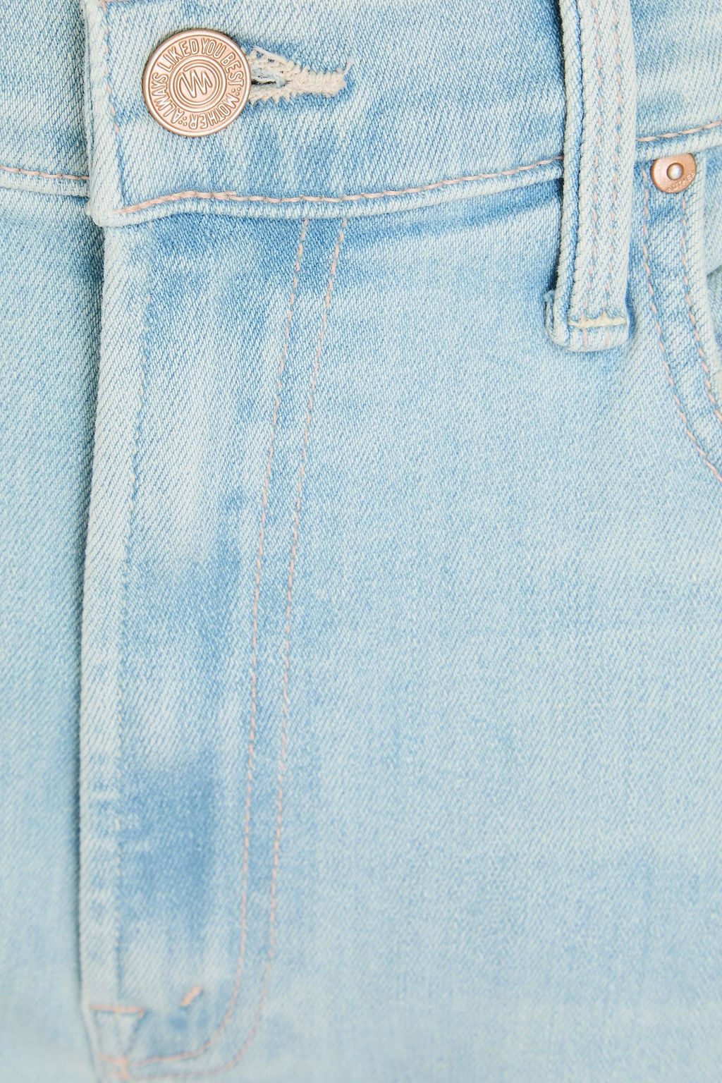 MOTHER بنطلون جينز قصير بأرجل مستقيمة وخصر مرتفع