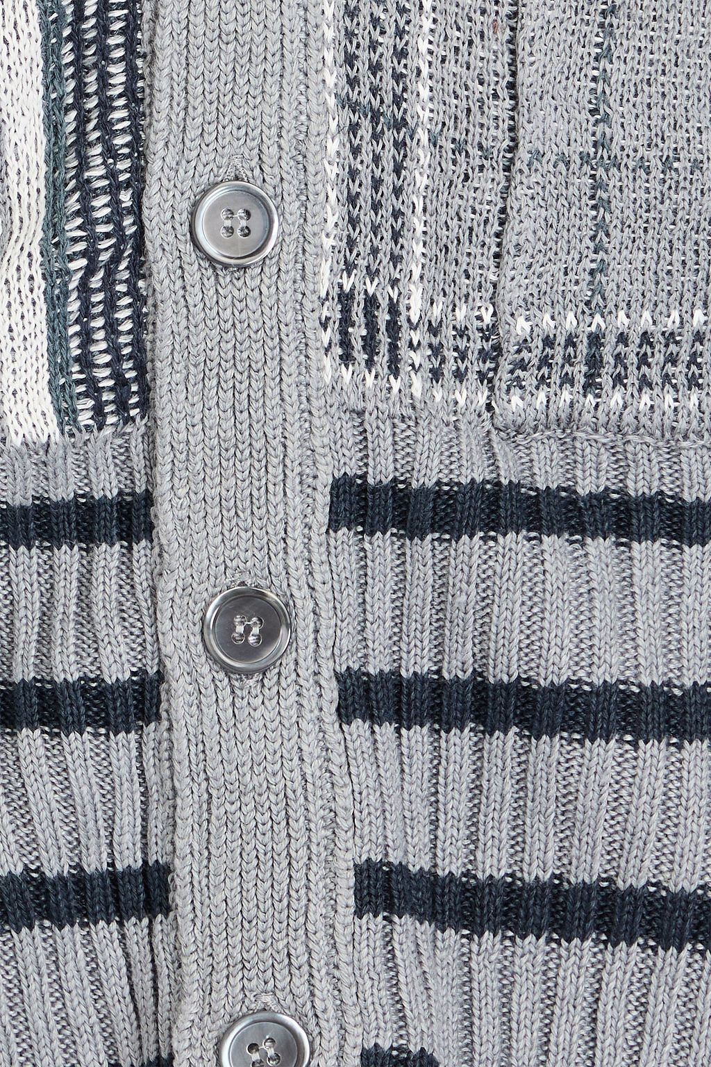 THOM BROWNE Checked jacquard-knit linen cardigan