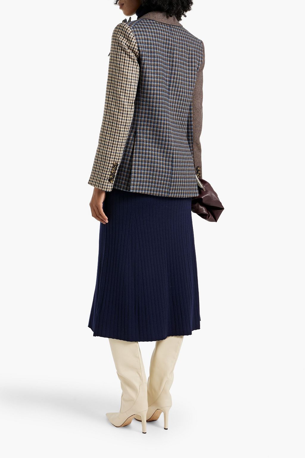 VERONICA BEARD Faustine Dickey double-breasted patchwork tweed blazer