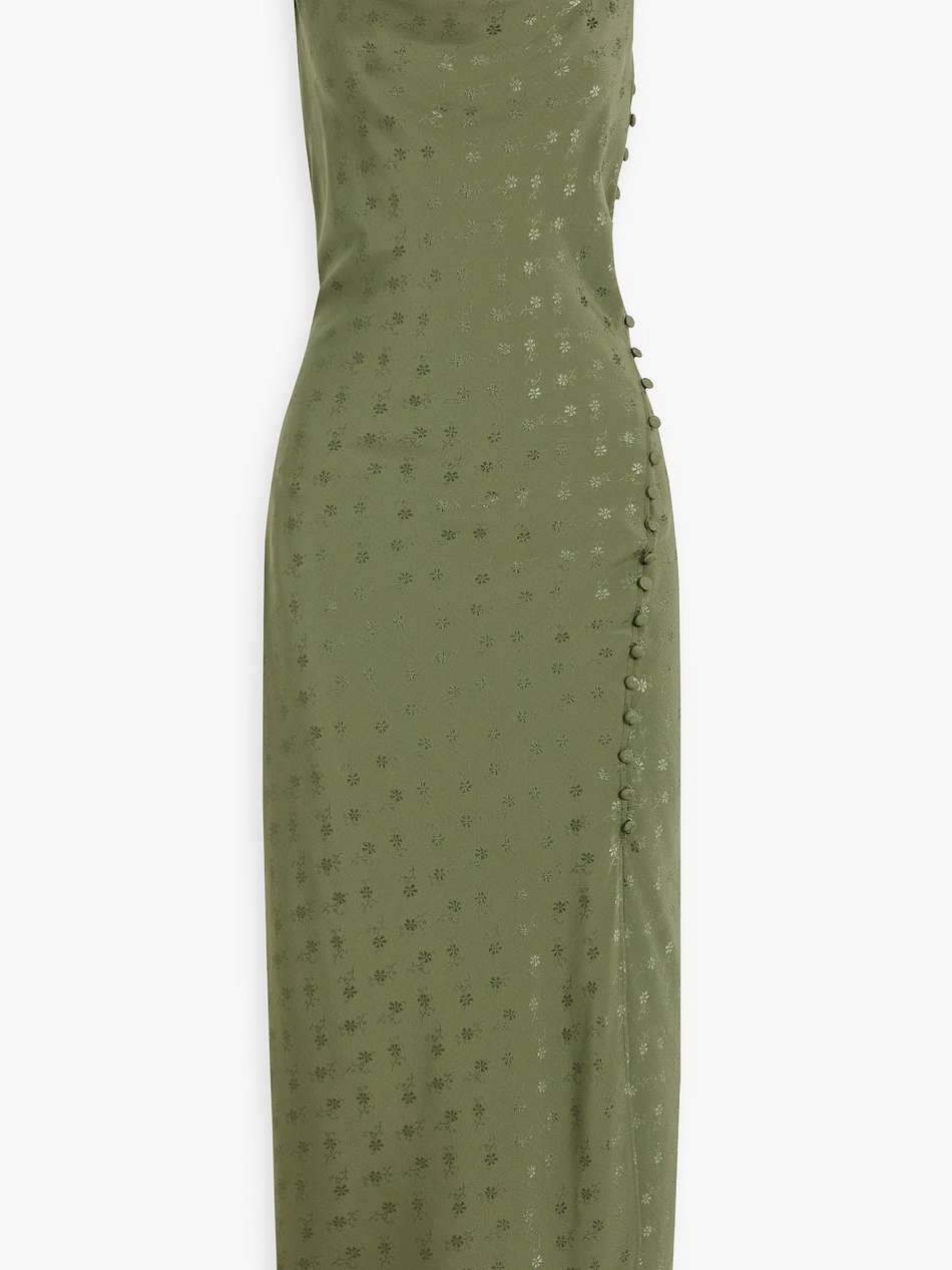 chapel silk-blend floral-jacquard midi dress