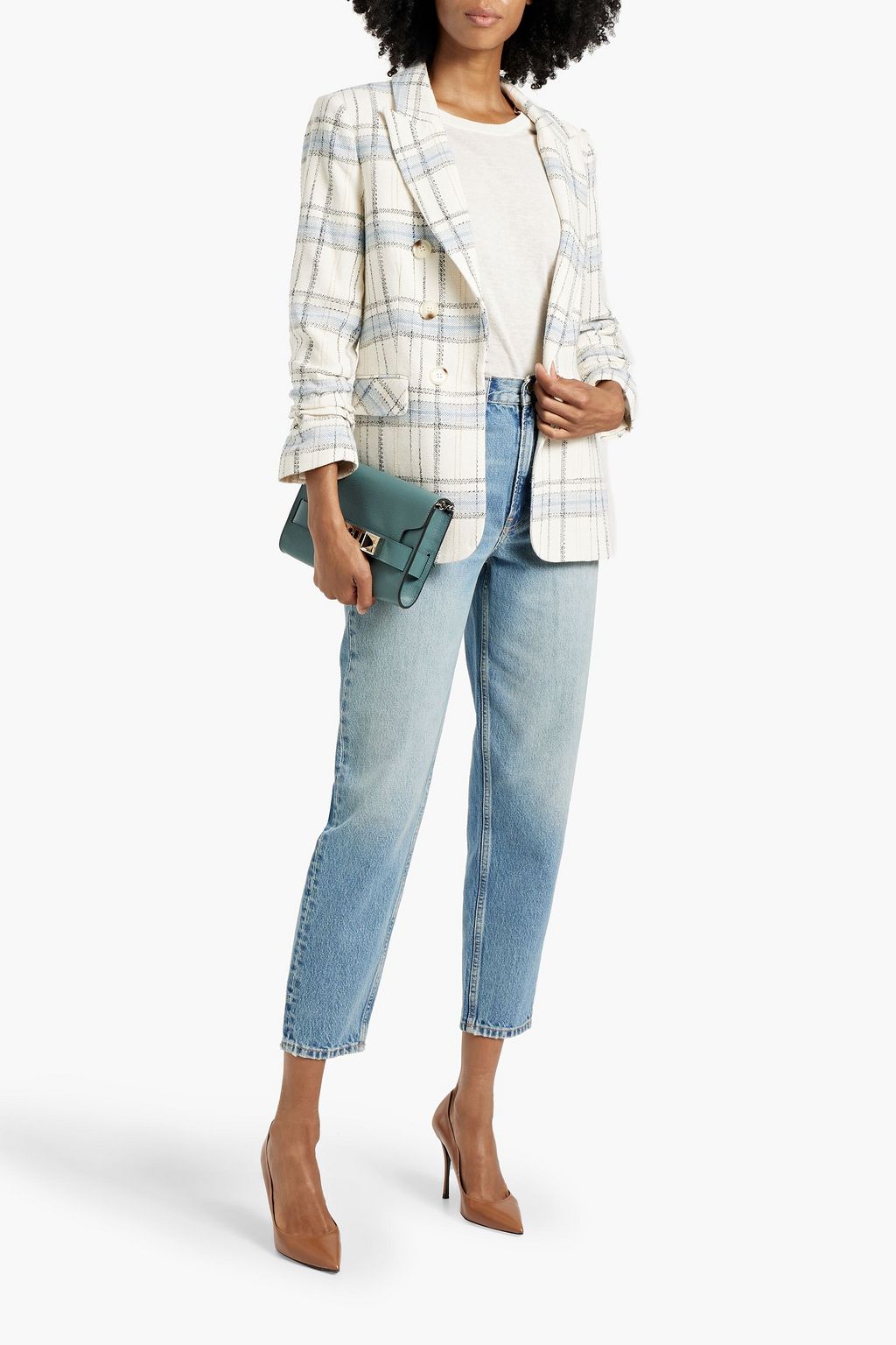 VERONICA BEARD Beacon checked cotton-blend blazer