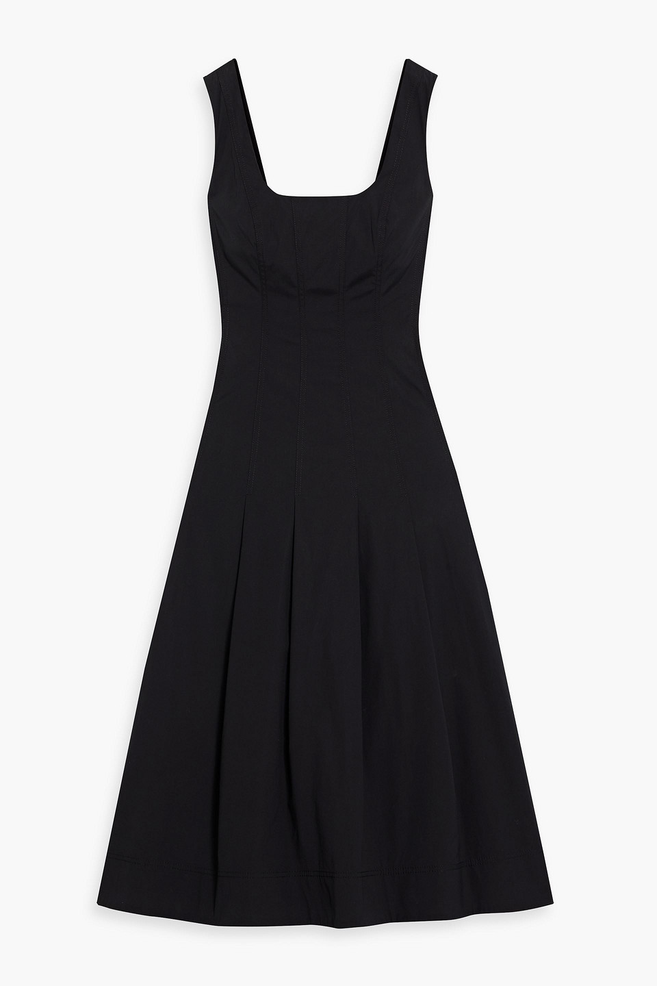 Veronica Beard Jolie Cotton-blend Poplin Midi Dress In Black