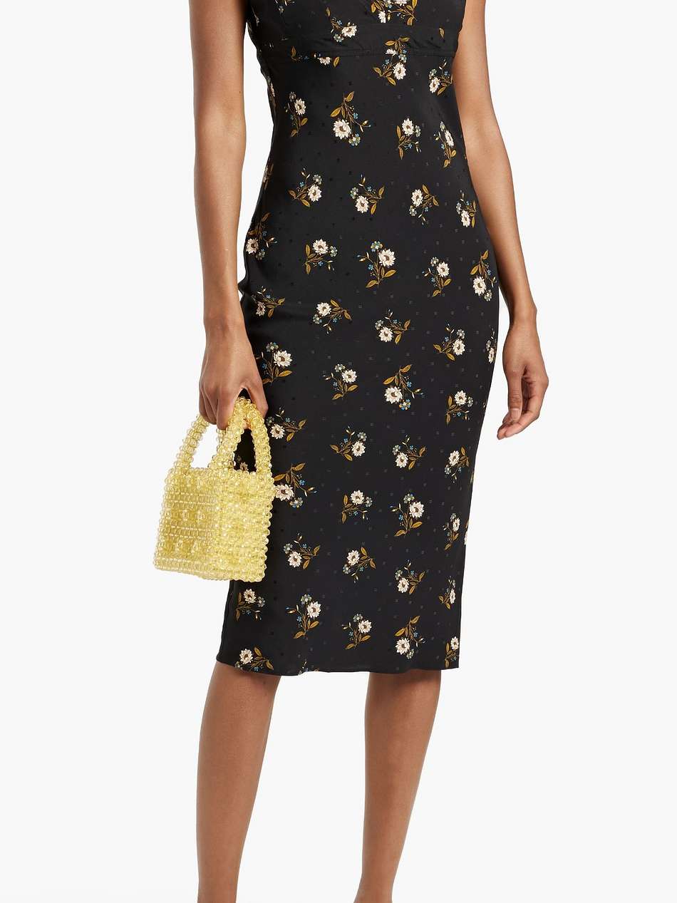 shara floral-print silk-blend jacquard dress