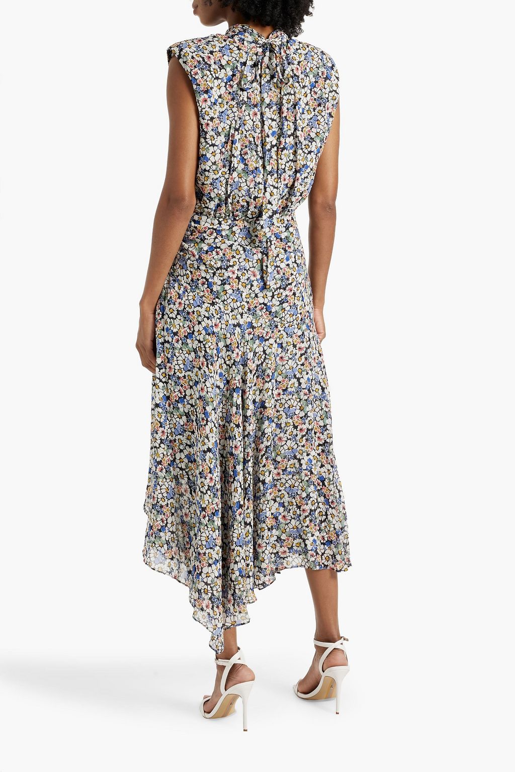 VERONICA BEARD Anuli asymmetric floral-print silk-chiffon dress