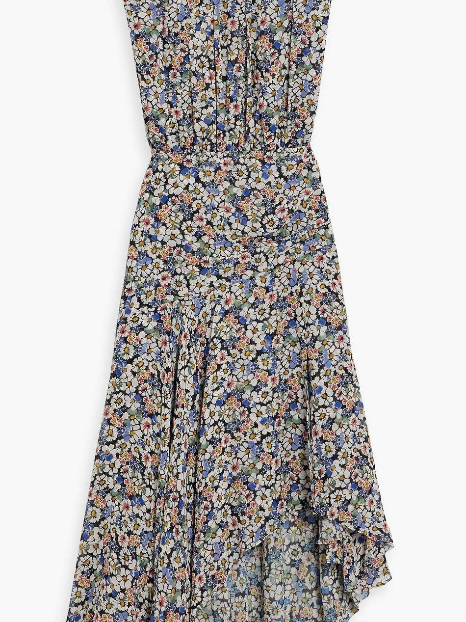 anuli asymmetric floral-print silk-chiffon dress