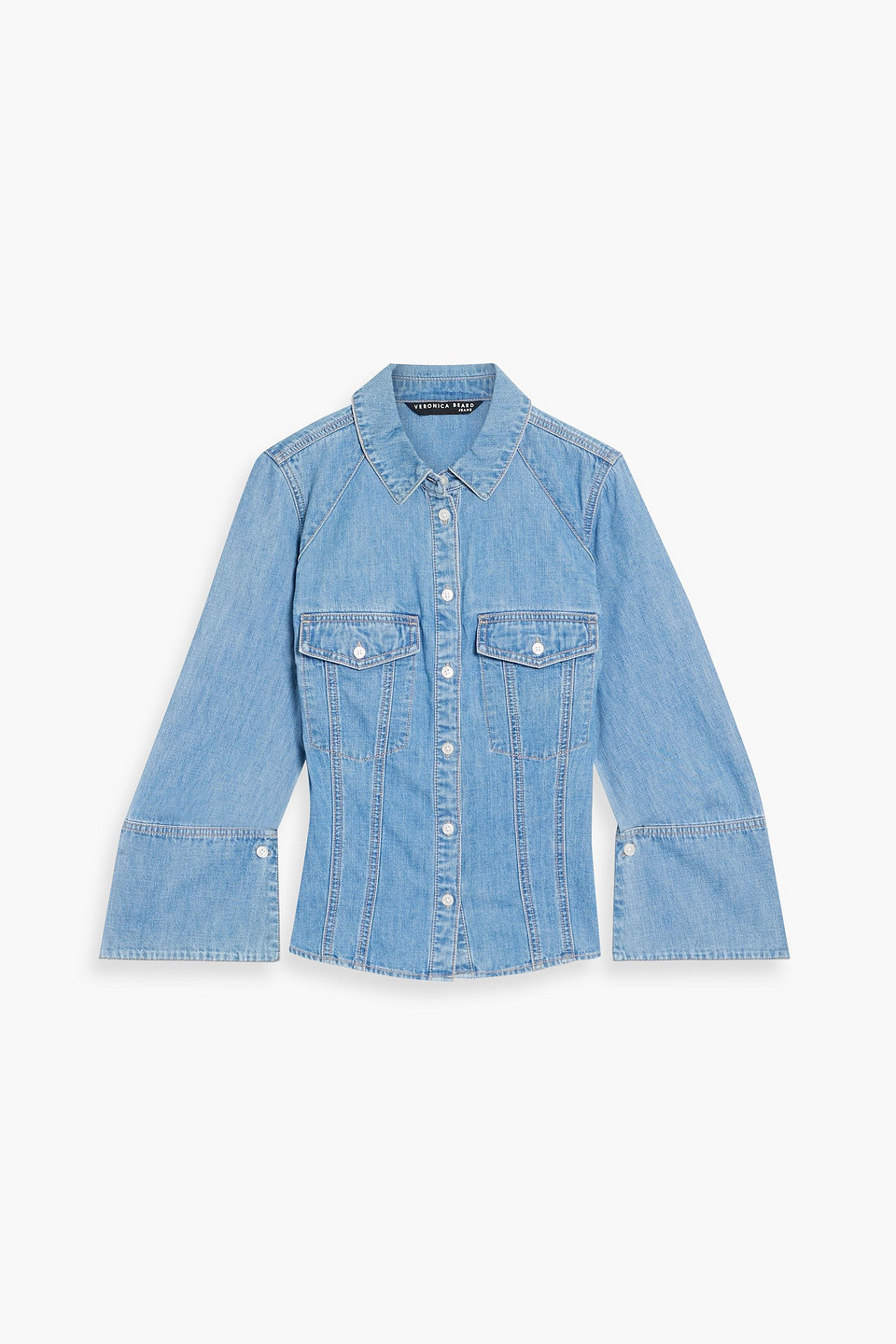 Veronica Beard Tivi Denim Shirt In Light Denim