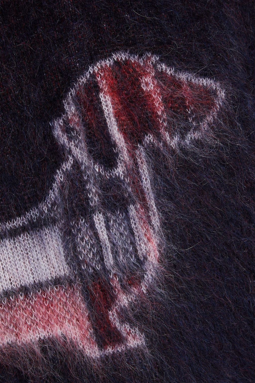 THOM BROWNE كنزة رياضية من مزيج الموهير بحبكة جاكار