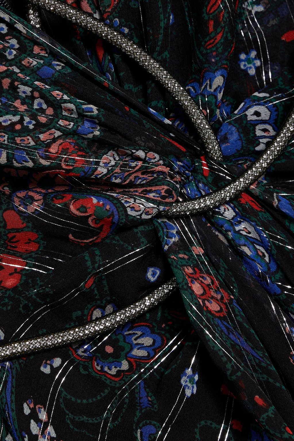 VERONICA BEARD Kaira embellished metallic printed silk-blend chiffon maxi dress