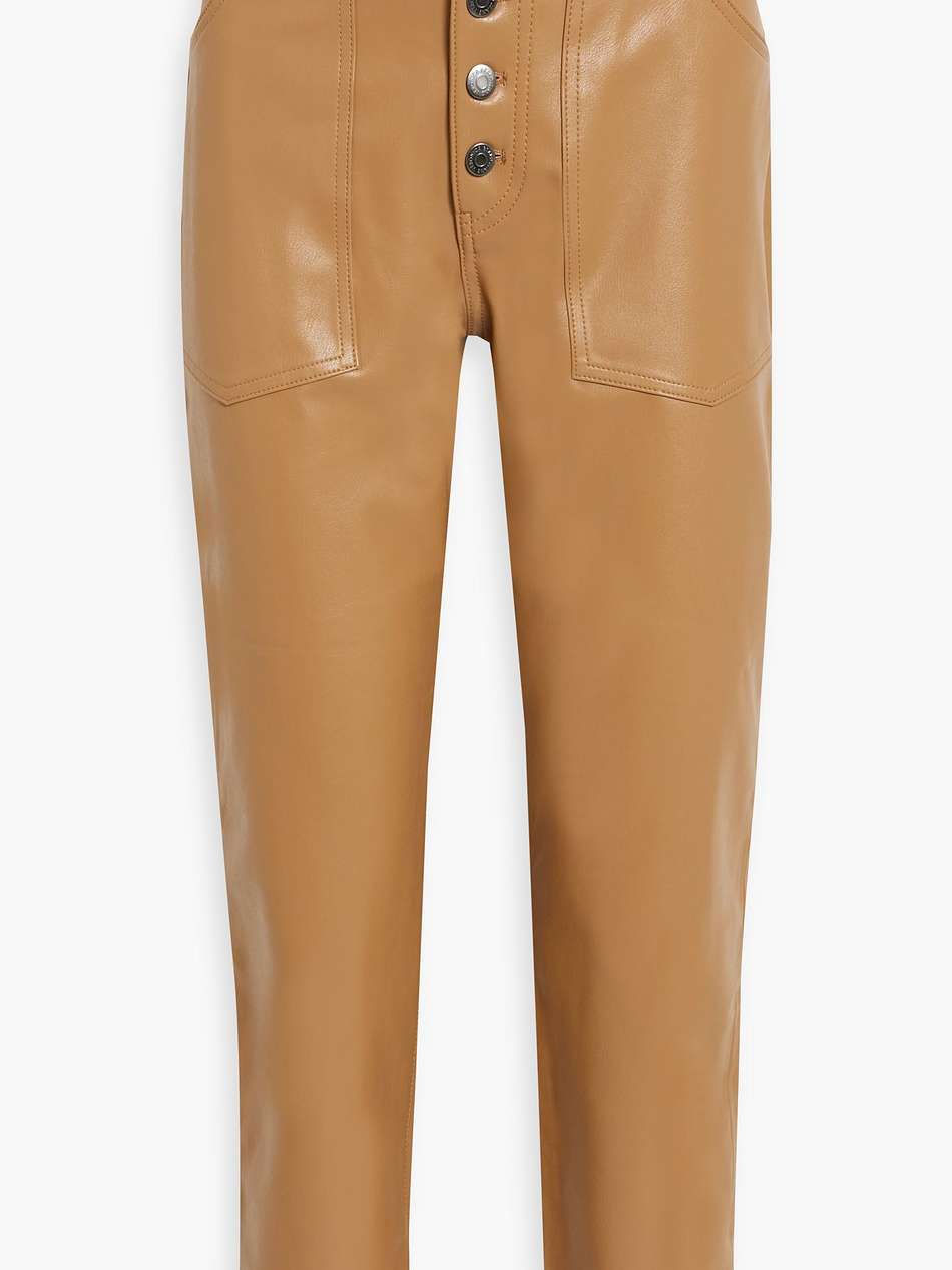 arya faux leather straight-leg pants