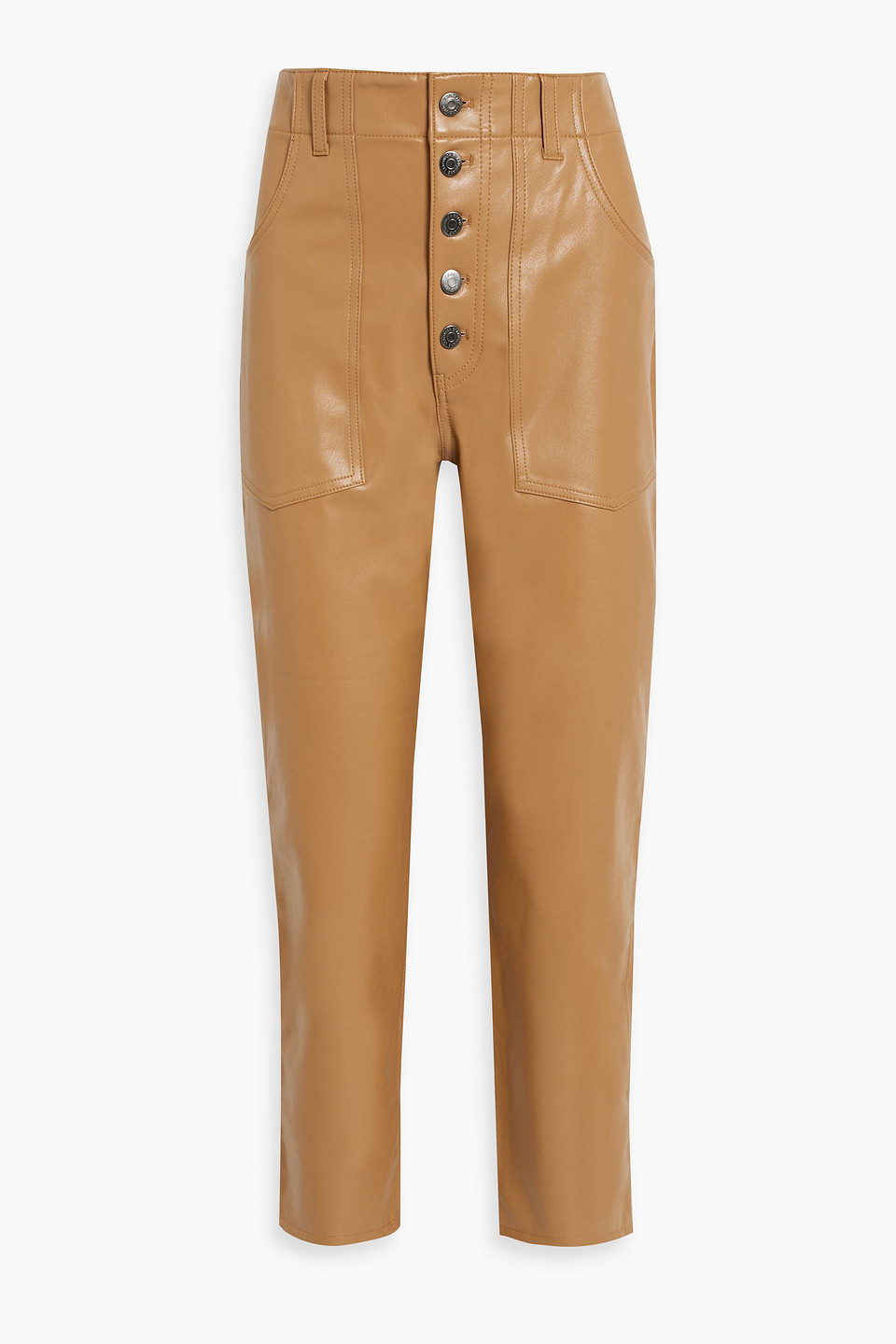 Veronica Beard Arya Faux Leather Straight-leg Pants In Camel