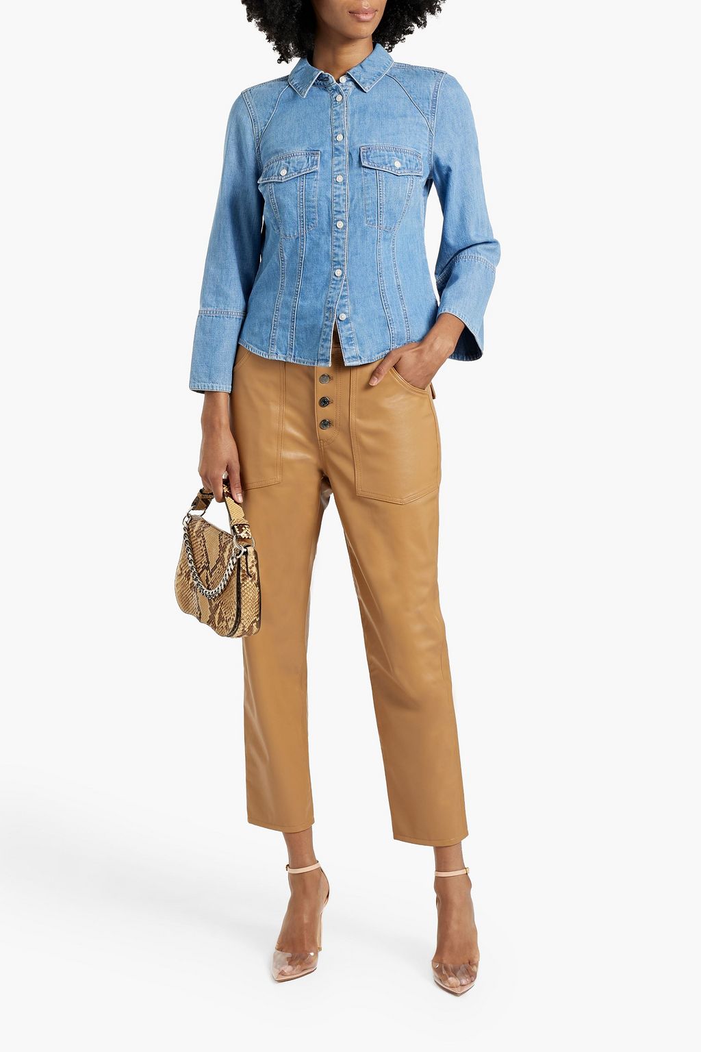 VERONICA BEARD Arya faux leather straight-leg pants