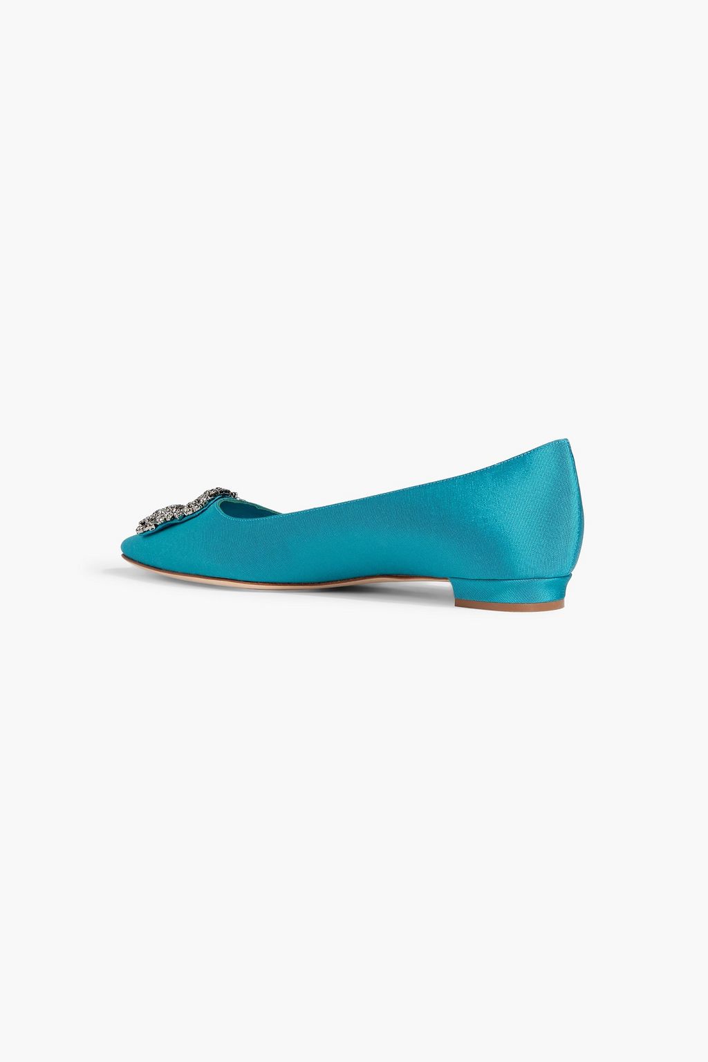 MANOLO BLAHNIK Hangisiflat crystal-embellished grosgrain point-toe flats
