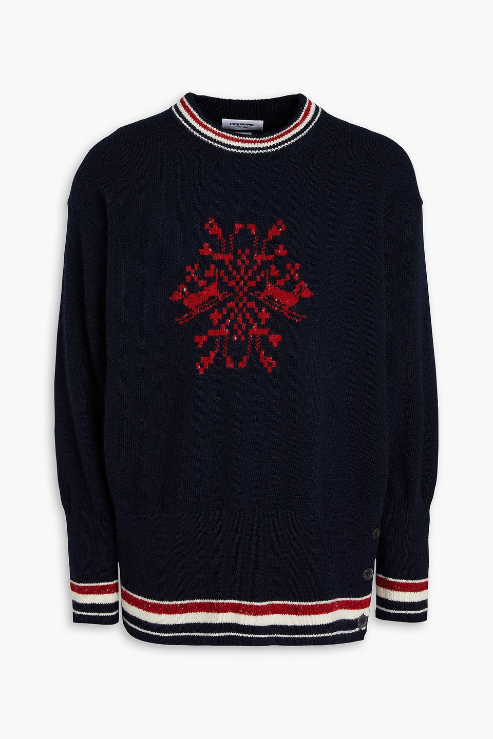 Intarsia wool and mohair-blend sweater