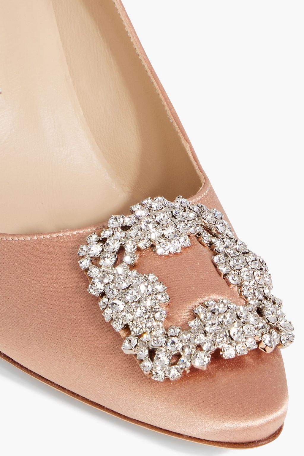 MANOLO BLAHNIK Hangisi 70 crystal-embellished satin pumps