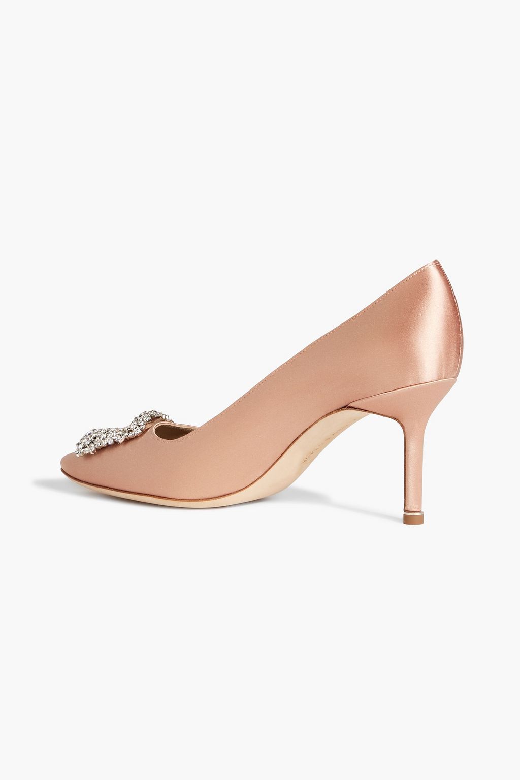 MANOLO BLAHNIK Hangisi 70 crystal-embellished satin pumps